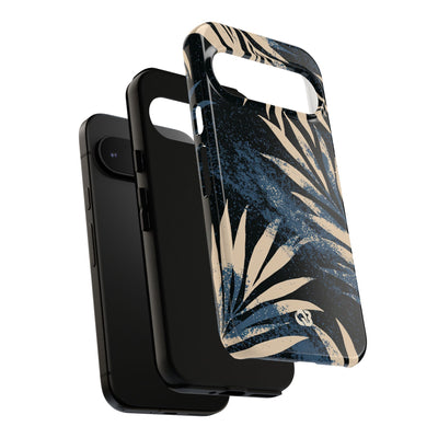 Blue Tough Phone Case for Google Pixel - Midnight Indigo Palm