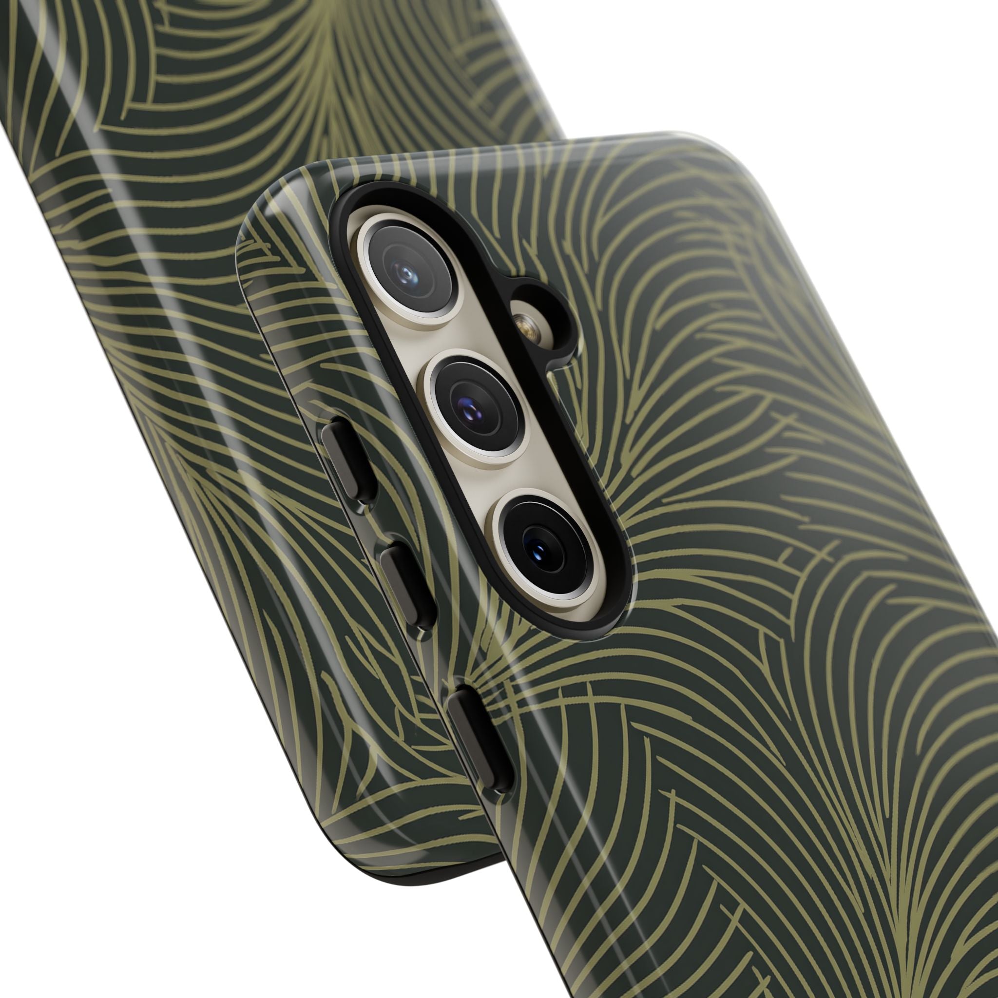 Green Tough Phone Case for Samsung - Dark Olive Plume