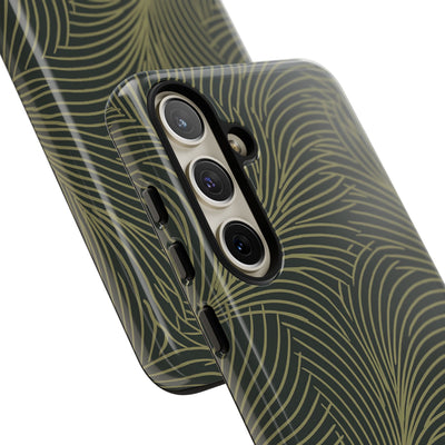 Green Tough Phone Case for Samsung - Dark Olive Plume