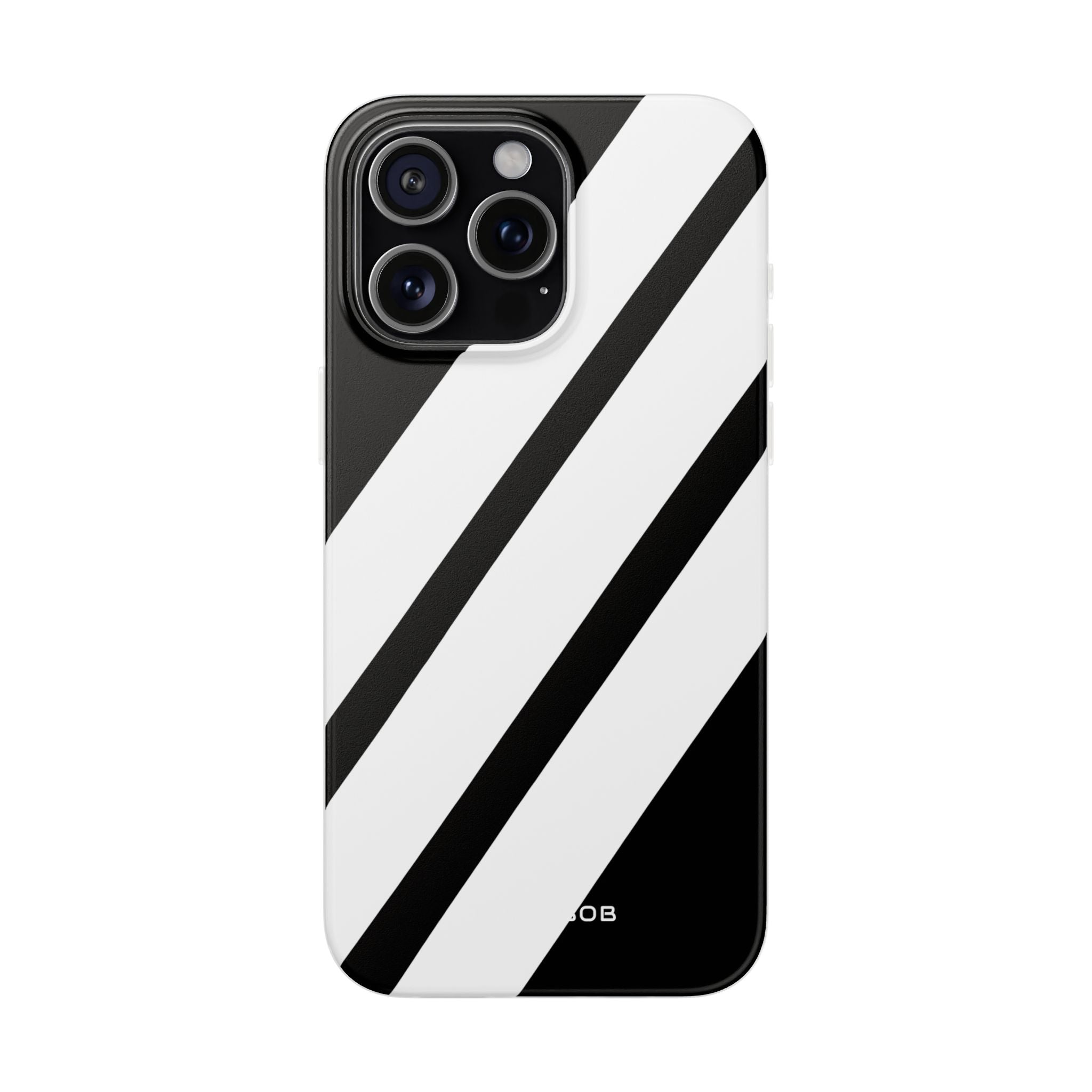 Diagonale Streifen Noir iPhone 15 Pro Max Case - Soft