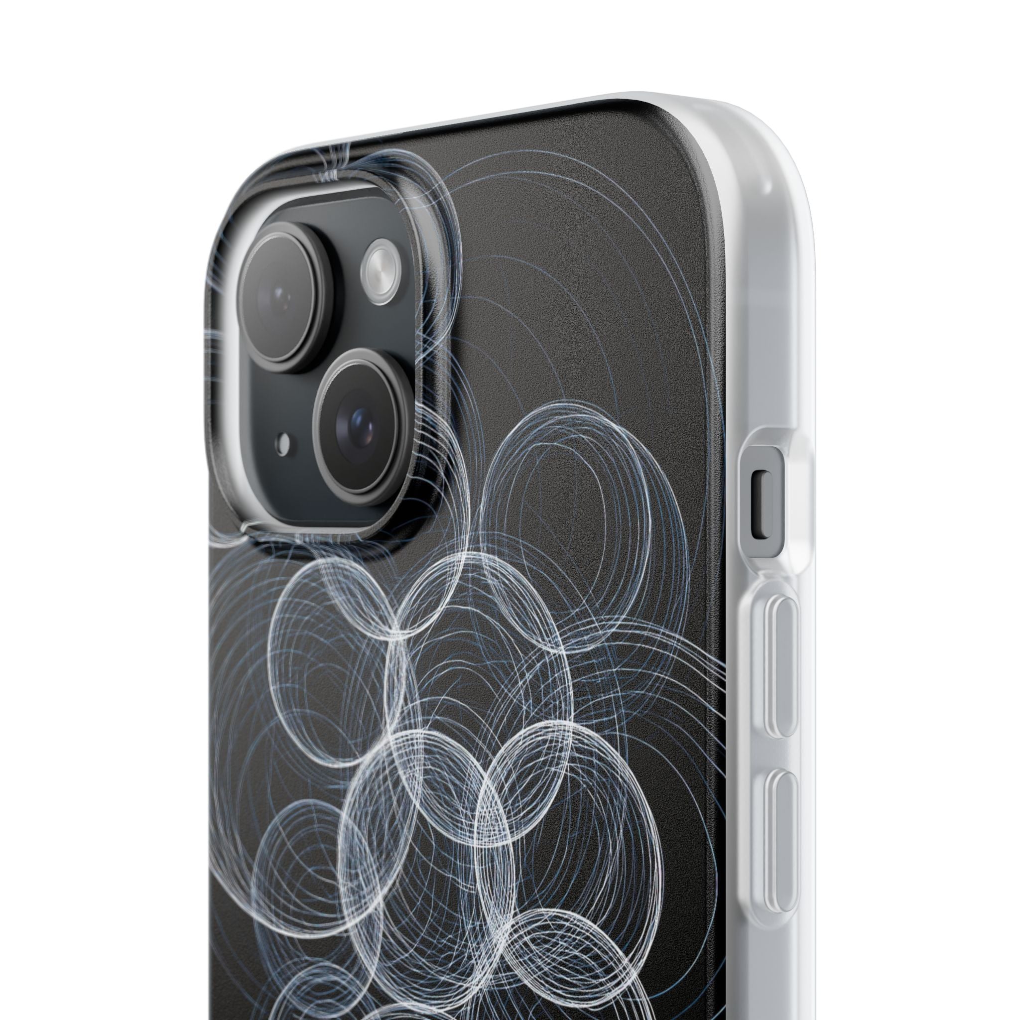 Black Lite Phone Case for iPhone - Frosted Ring Matrix