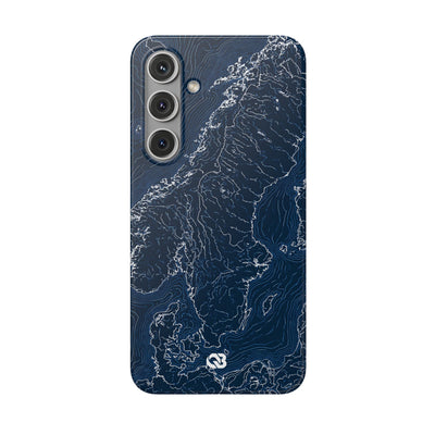 Nordic Contour Chart · Lite Phone Case for Samsung · Blue