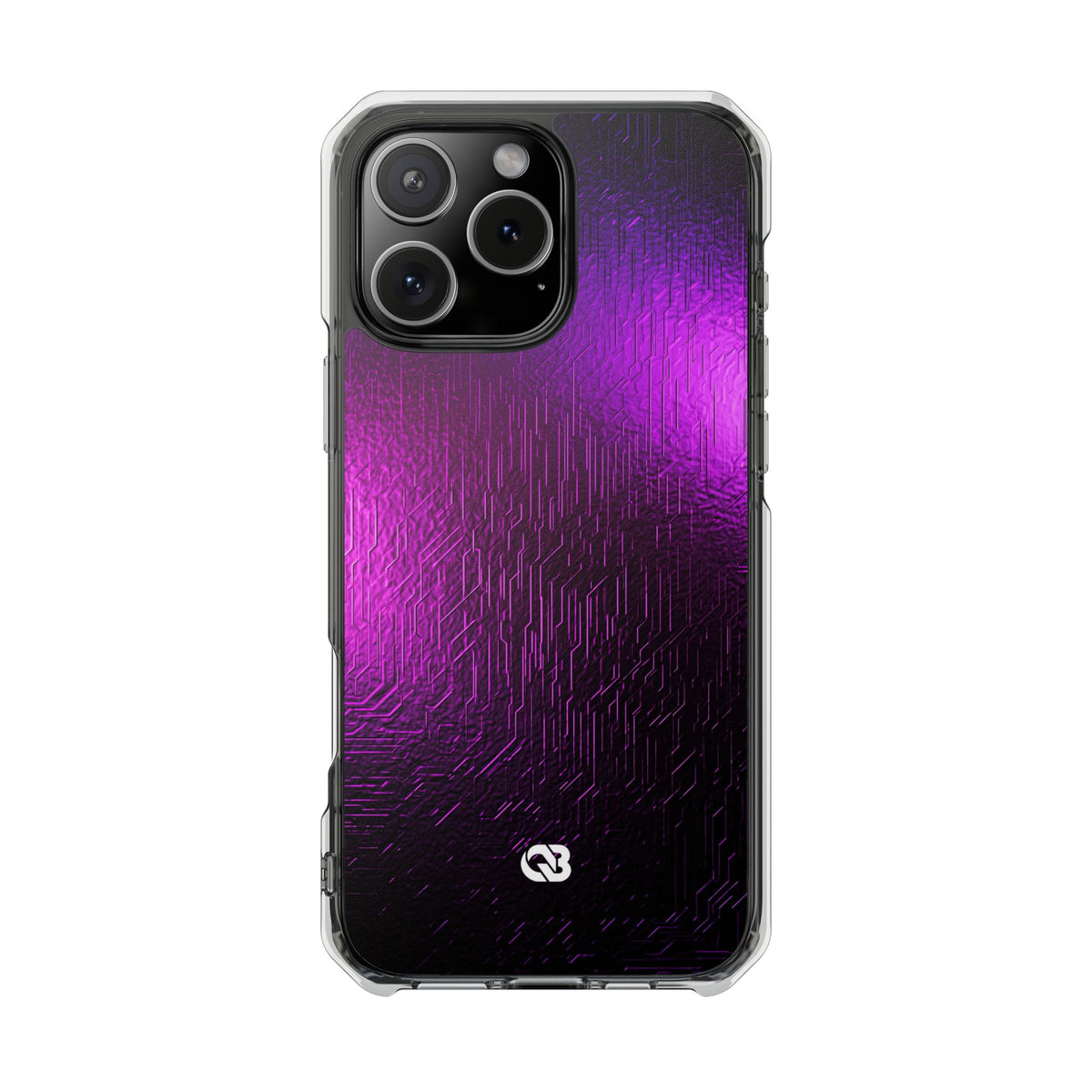 Violet Cyber Circuit · Clear Impact Magnetic Phone Case for iPhone · Purple