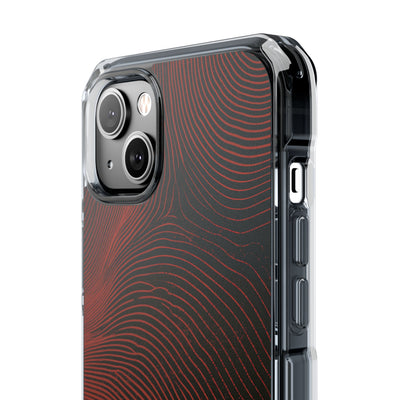 Red Impact MagSafe Phone Case for iPhone - Terracotta Nerve Map