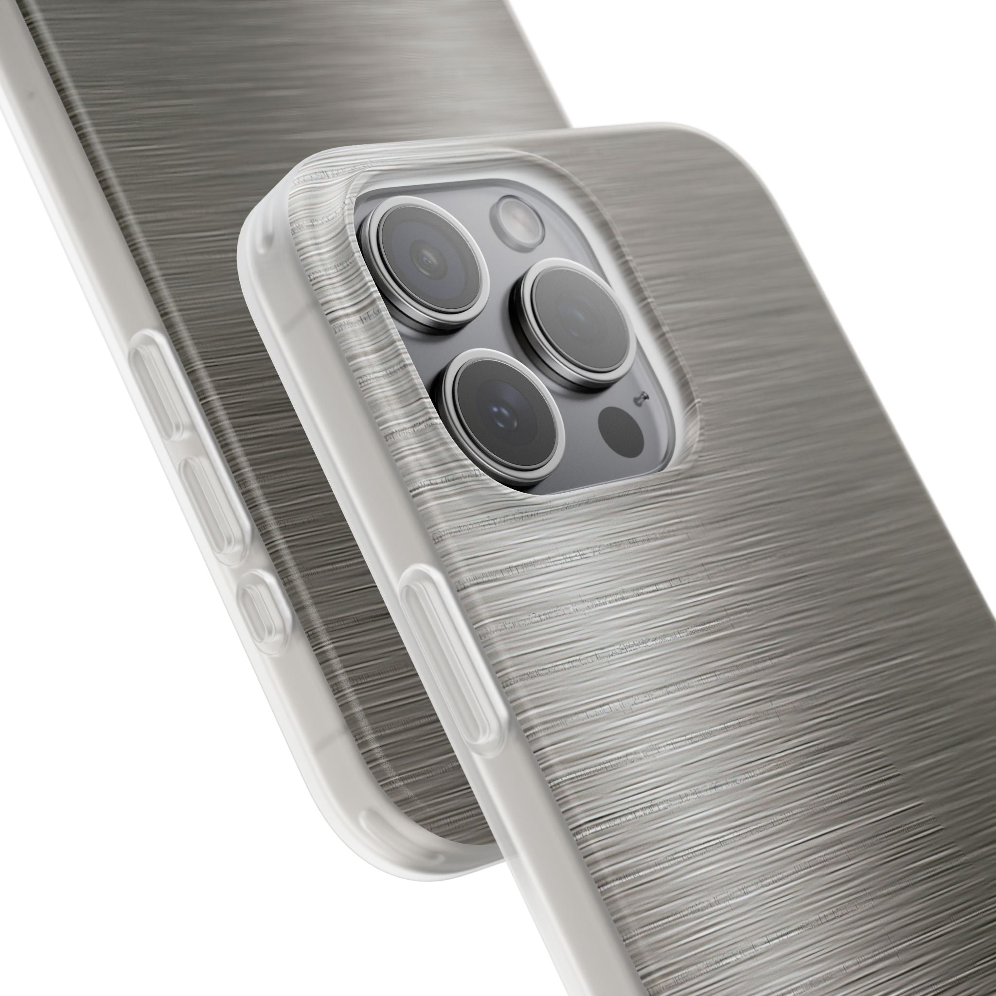 Grey Lite Phone Case for iPhone - Brushed Industrial Steel