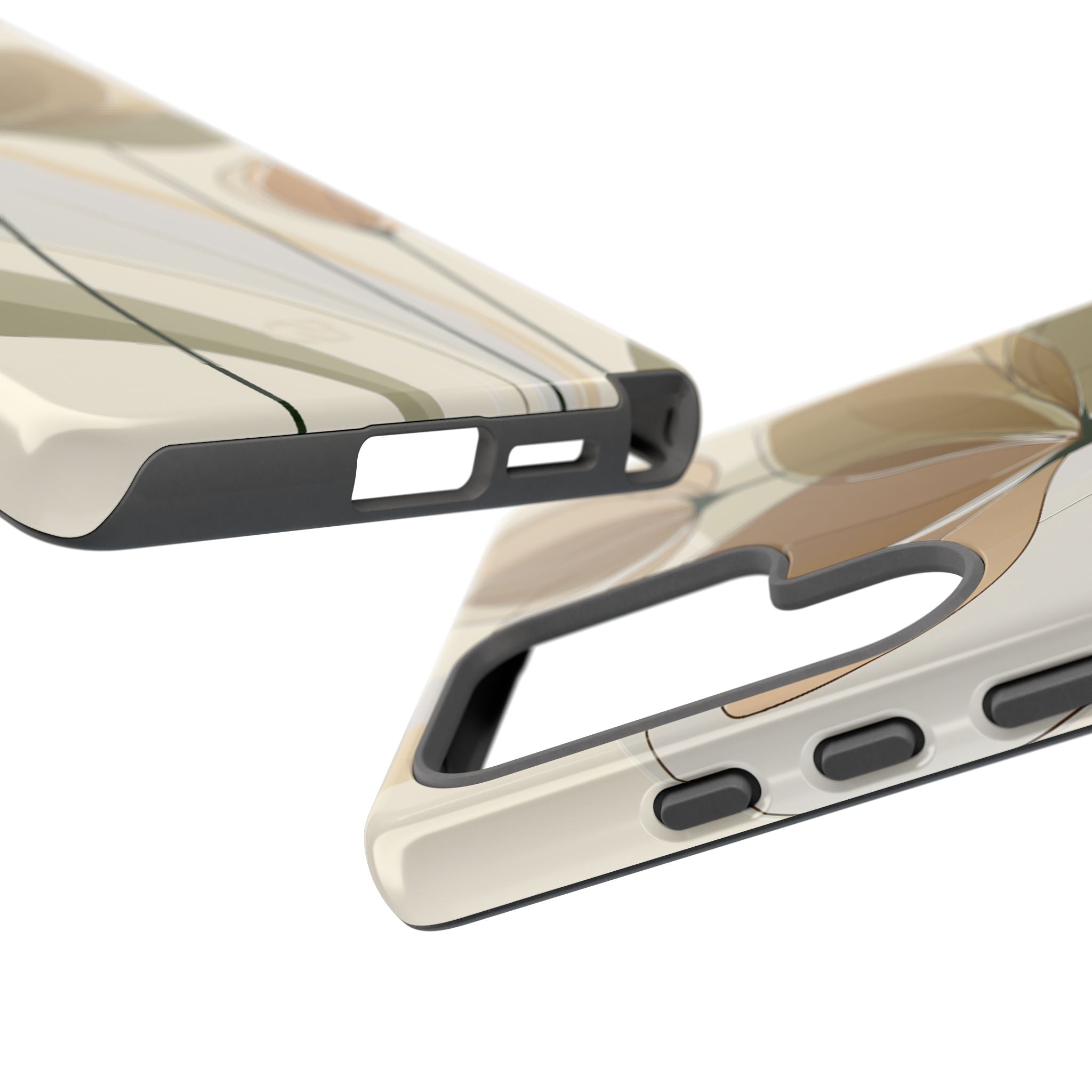 Beige Tough Phone Case for Samsung - Muted Ochre Petals