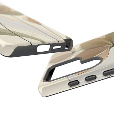 Beige Tough Phone Case for Samsung - Muted Ochre Petals