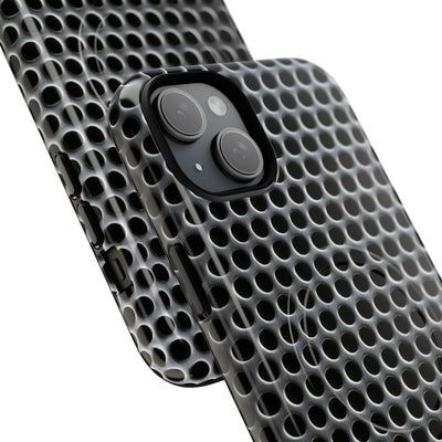 Brushed Perforated Steel · Tough 2.0 Magnetic Phone Case for iPhone · Silver