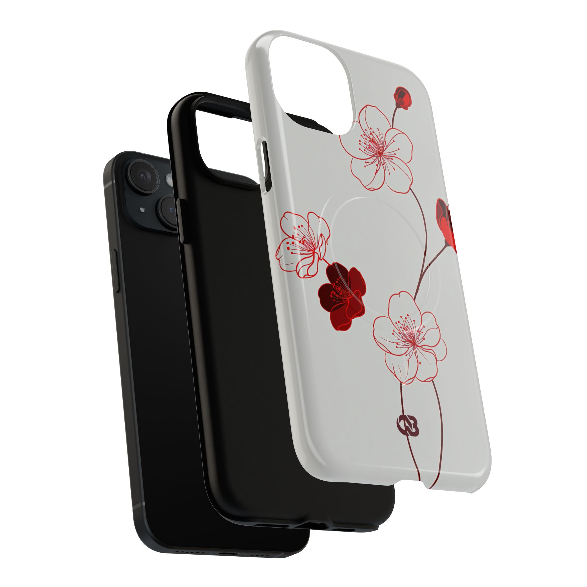 Red Tough 2.0 Magsafe Phone Case for iPhone - Kyoto Ember Bloom