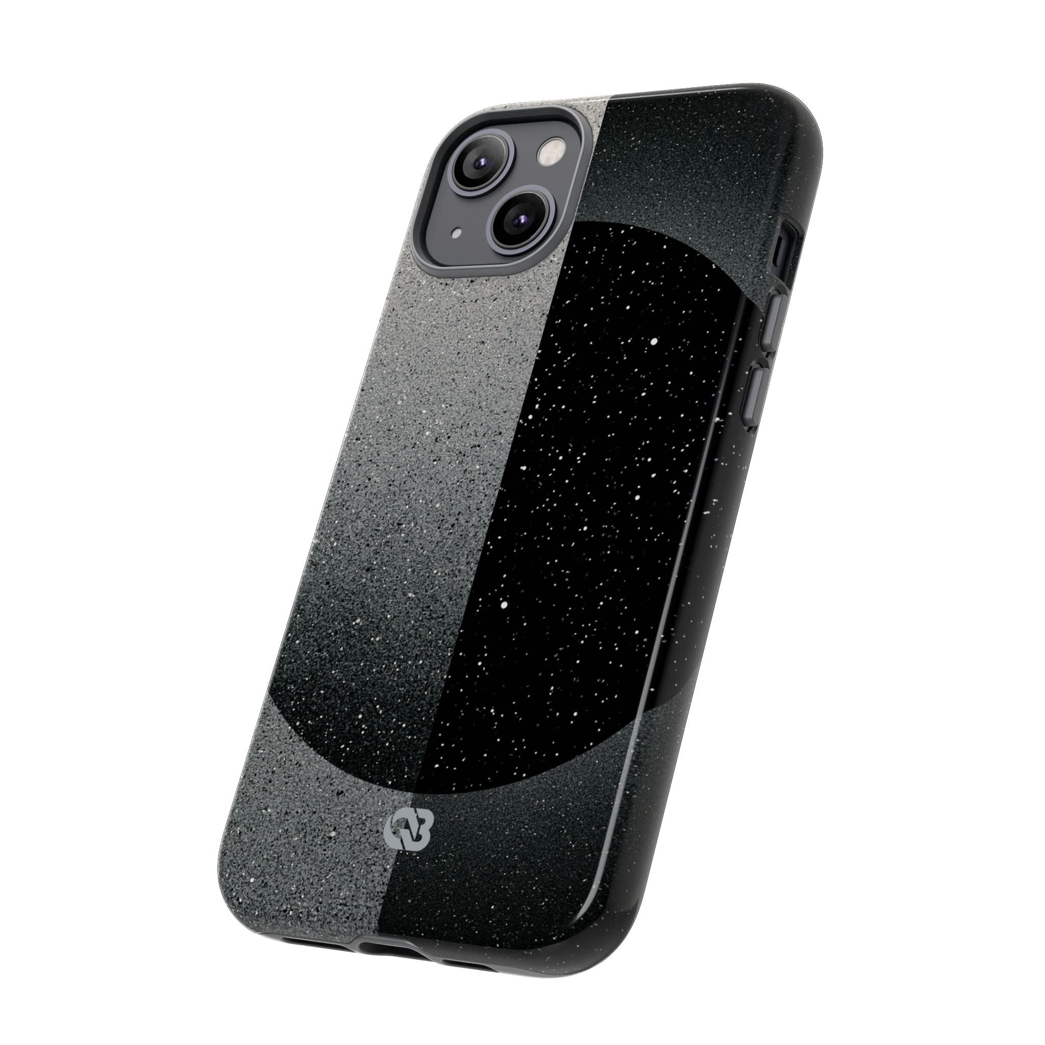 Black Tough Phone Case for iPhone - Lunar Static Orbit