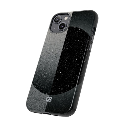 Black Tough Phone Case for iPhone - Lunar Static Orbit