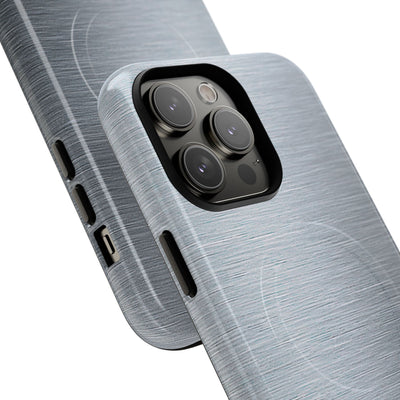 Silver Tough 2.0 Magsafe Phone Case for iPhone - Satin Chrome Grain
