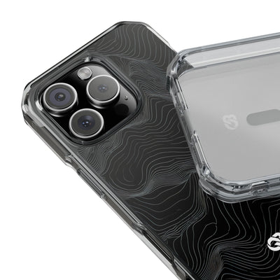 Obsidian Contour Elevation · Clear Impact Magnetic Phone Case for iPhone · Black