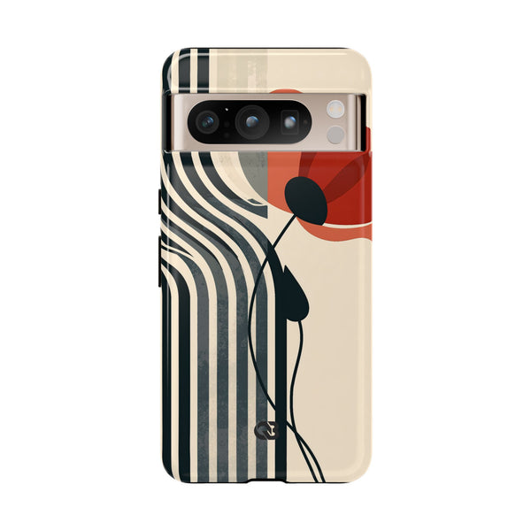 Modernist Poppy · Tough Phone Case for Pixel ·  Beige