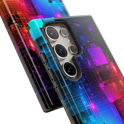 Spectral Circuit Grid · Tough Phone Case for Samsung · Black