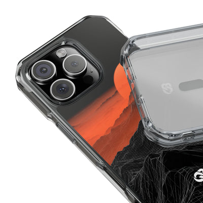 Solar Ridge Mesh · Clear Impact Magnetic Phone Case for iPhone · Black