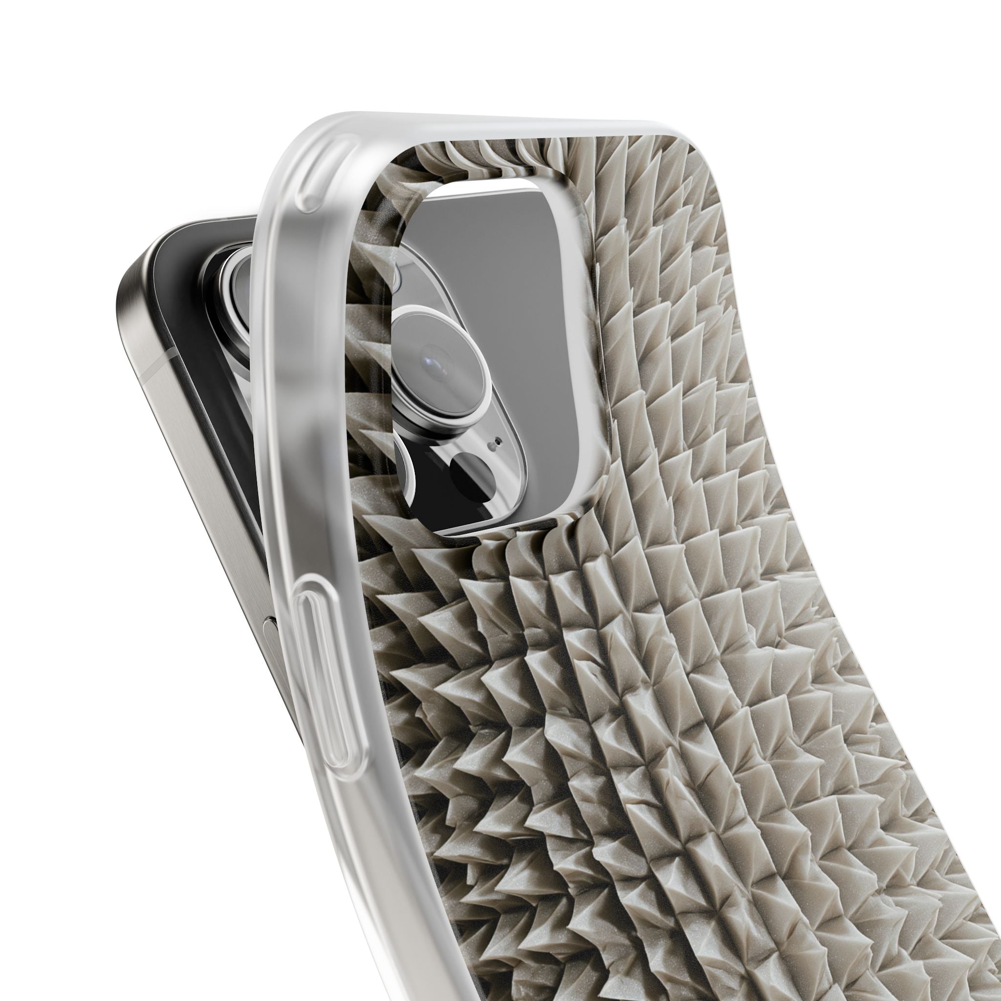 Beige Lite Phone Case for iPhone - Bone Spiked Grid