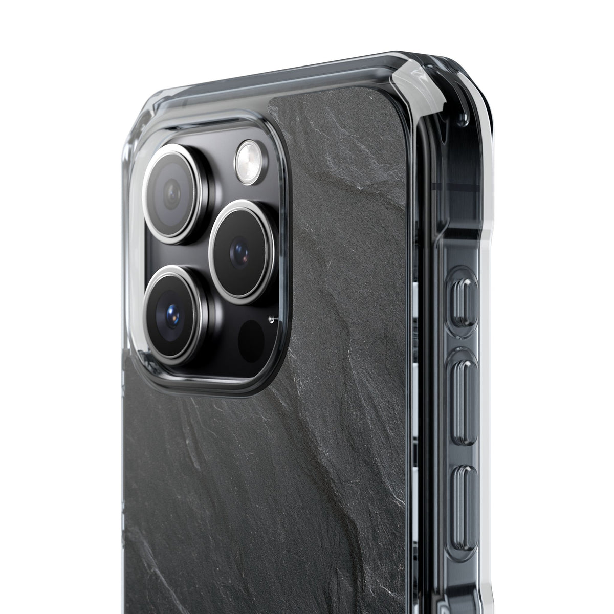 Dark Slate Strata · Clear Impact Magnetic Phone Case for iPhone ·  Black