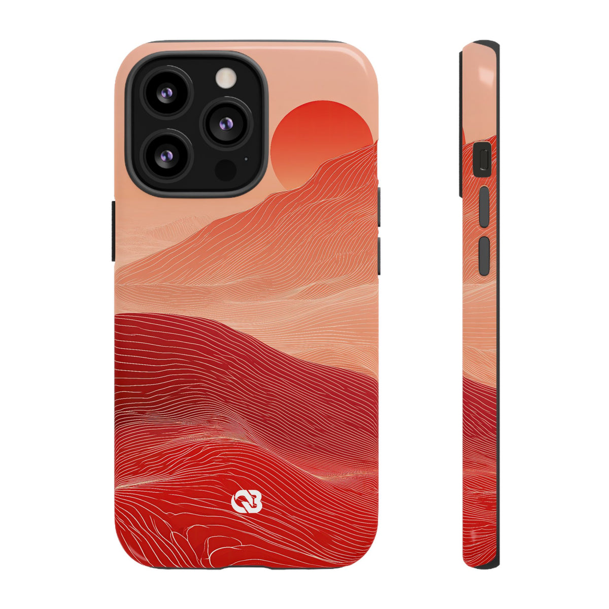 Crimson Dune Horizon · Tough Phone Case for iPhone · Red