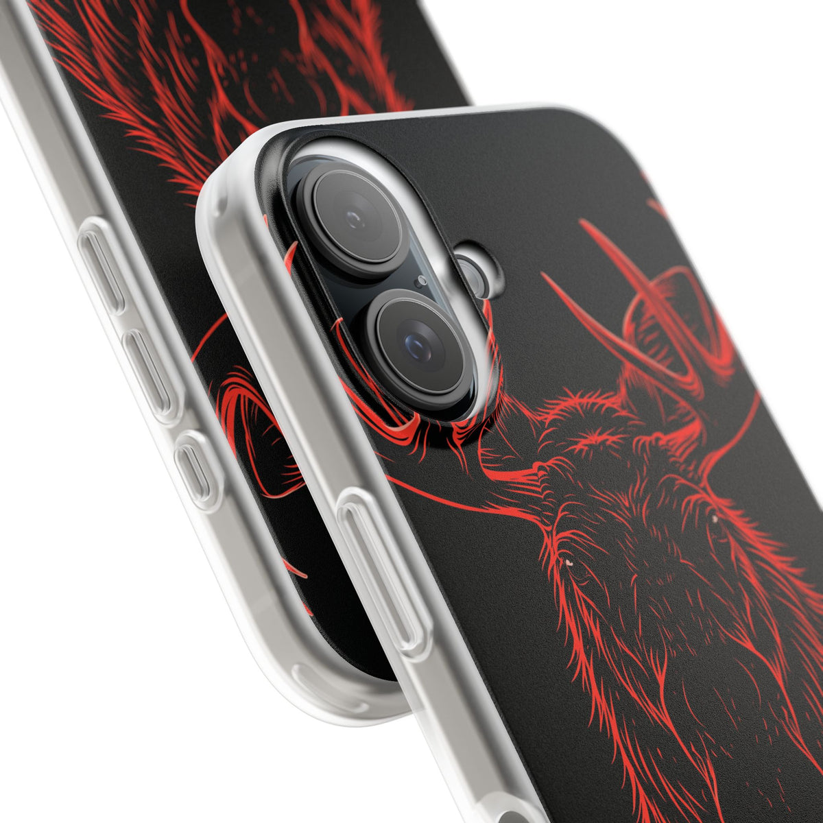 Crimson Horizon Moose · Lite Phone Case for iPhone ·  Black