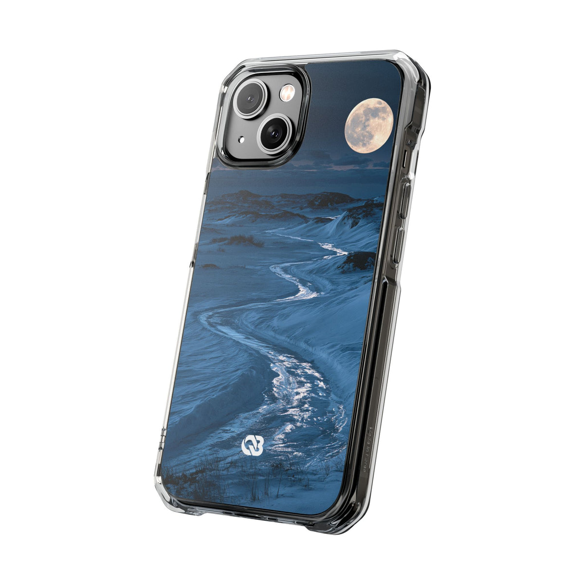Arctic Moon Drift · Clear Impact Magnetic Phone Case for iPhone · Blue