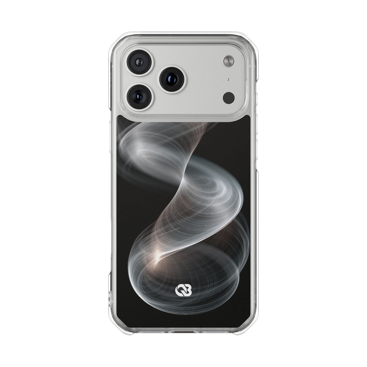 Luminous Vortex · Clear Impact Magnetic Phone Case for iPhone · Black