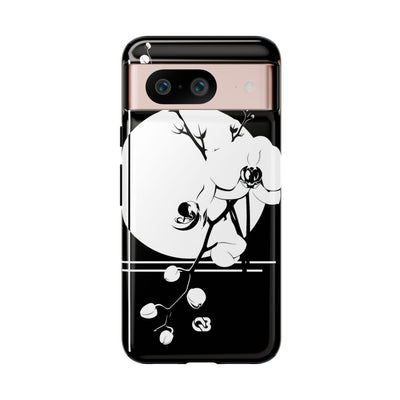 Black Tough Phone Case for Google Pixel - Lunar Orchid Grid