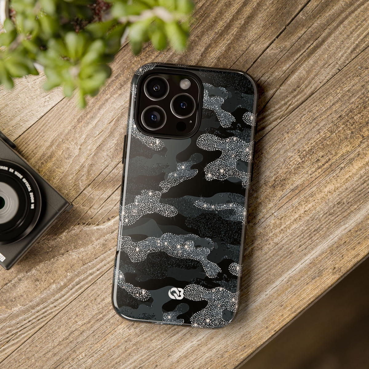 Glitter Shadow Camo · Tough Phone Case for iPhone · Black