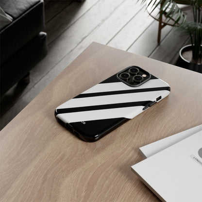 Diagonal Bands Noir iPhone 14 Pro Max Case - Tough