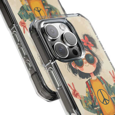 Retro Peace Girl · Impact Hoesje voor iPhone · Magsafe