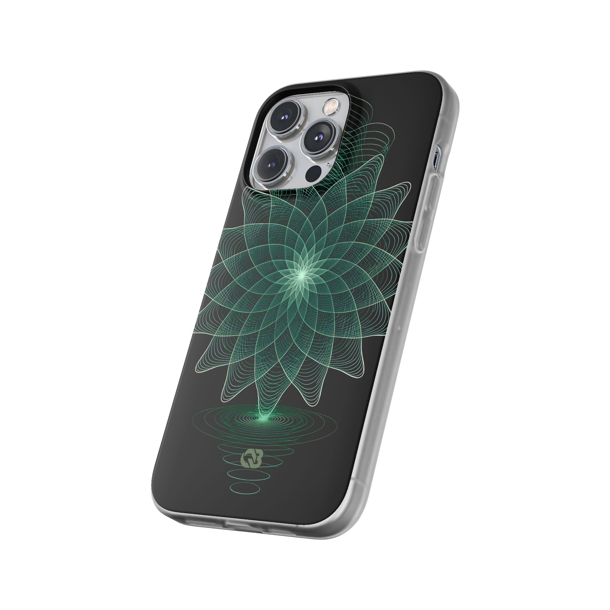 Green Lite Phone Case for iPhone - Cyan Signal Bloom