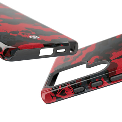 Crimson Skull Camo · Tough Phone Case for Samsung · Red