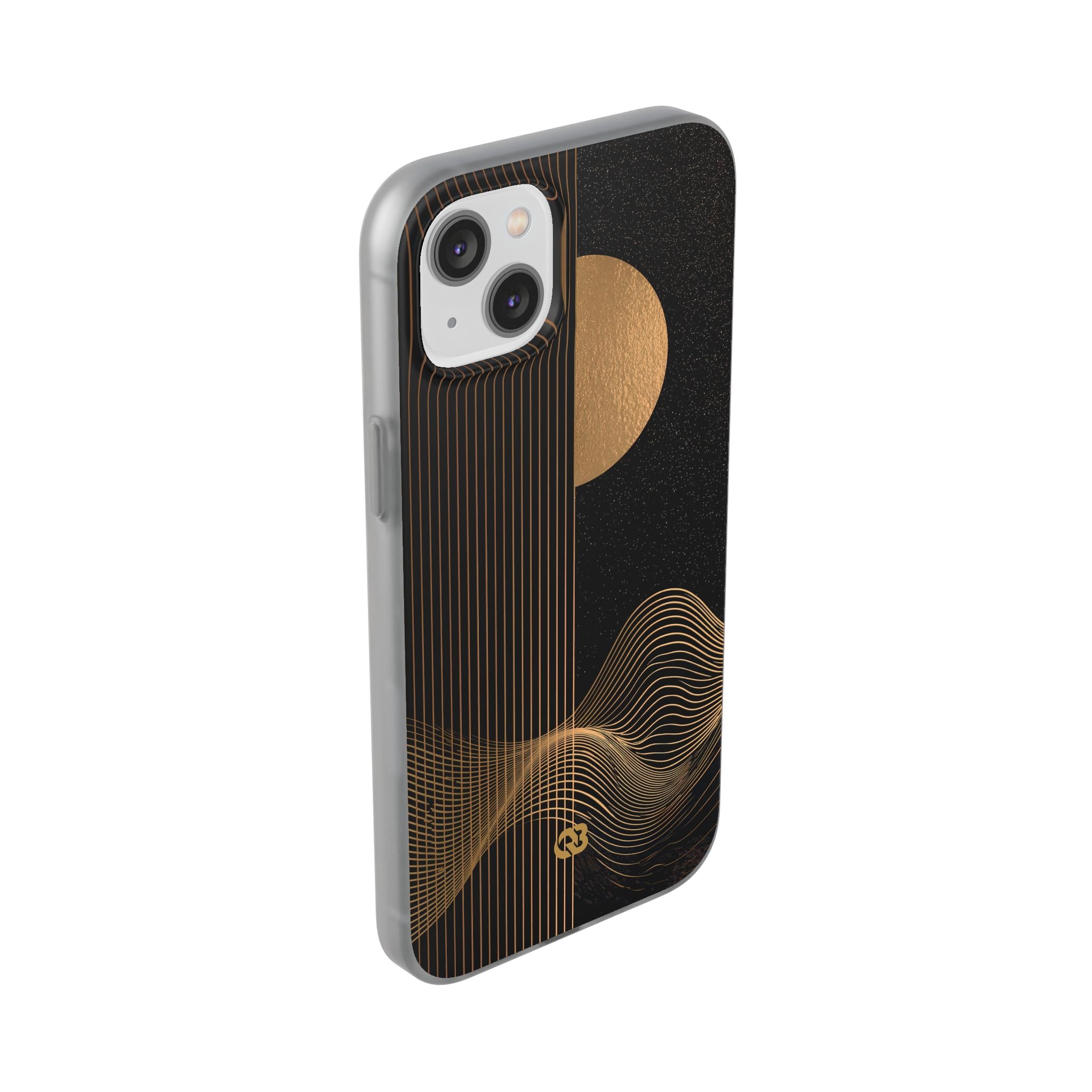 Gold Lite Phone Case for iPhone - Gilded Obsidian Dunes