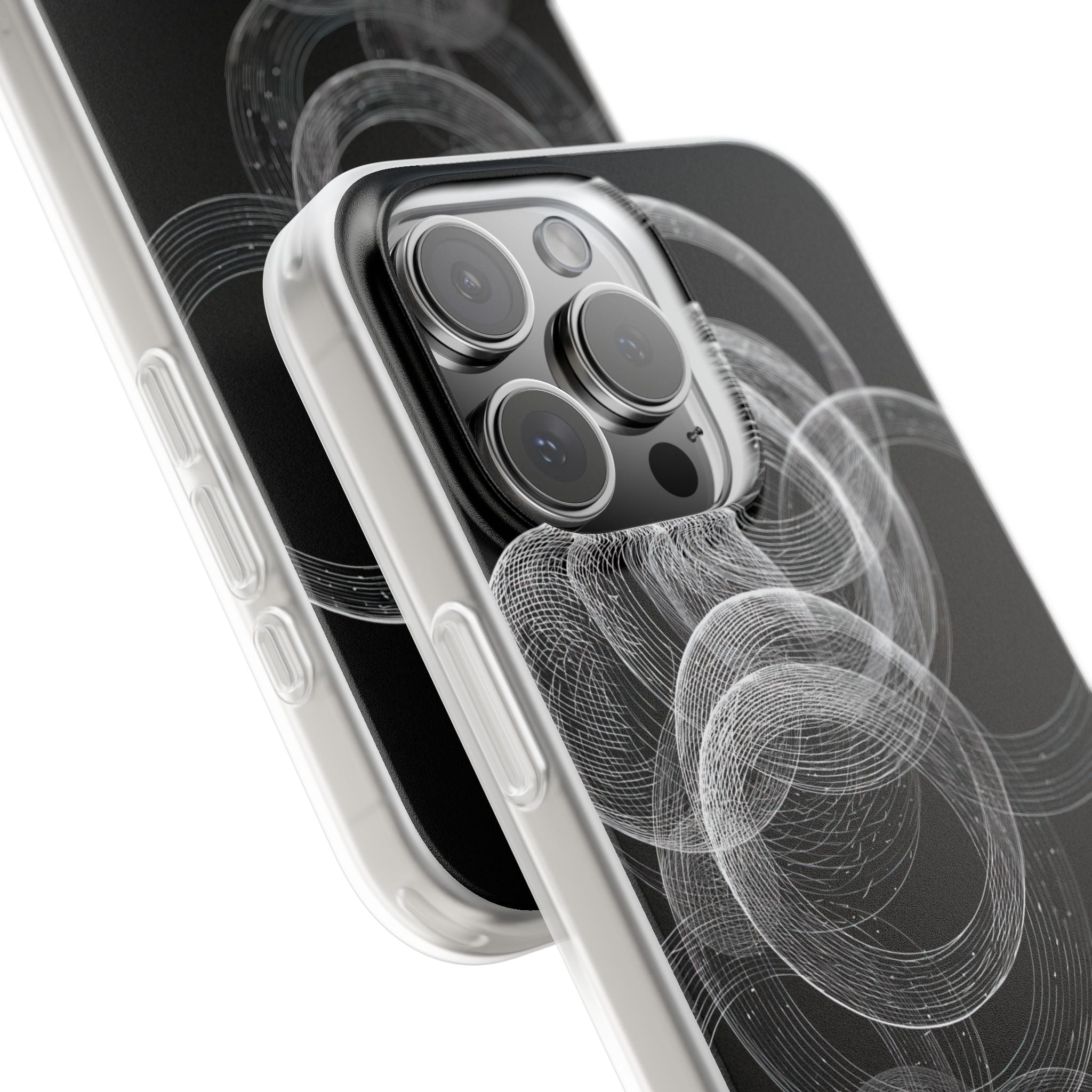 Black Lite Phone Case for iPhone - Kinetic Wireframe Orbit