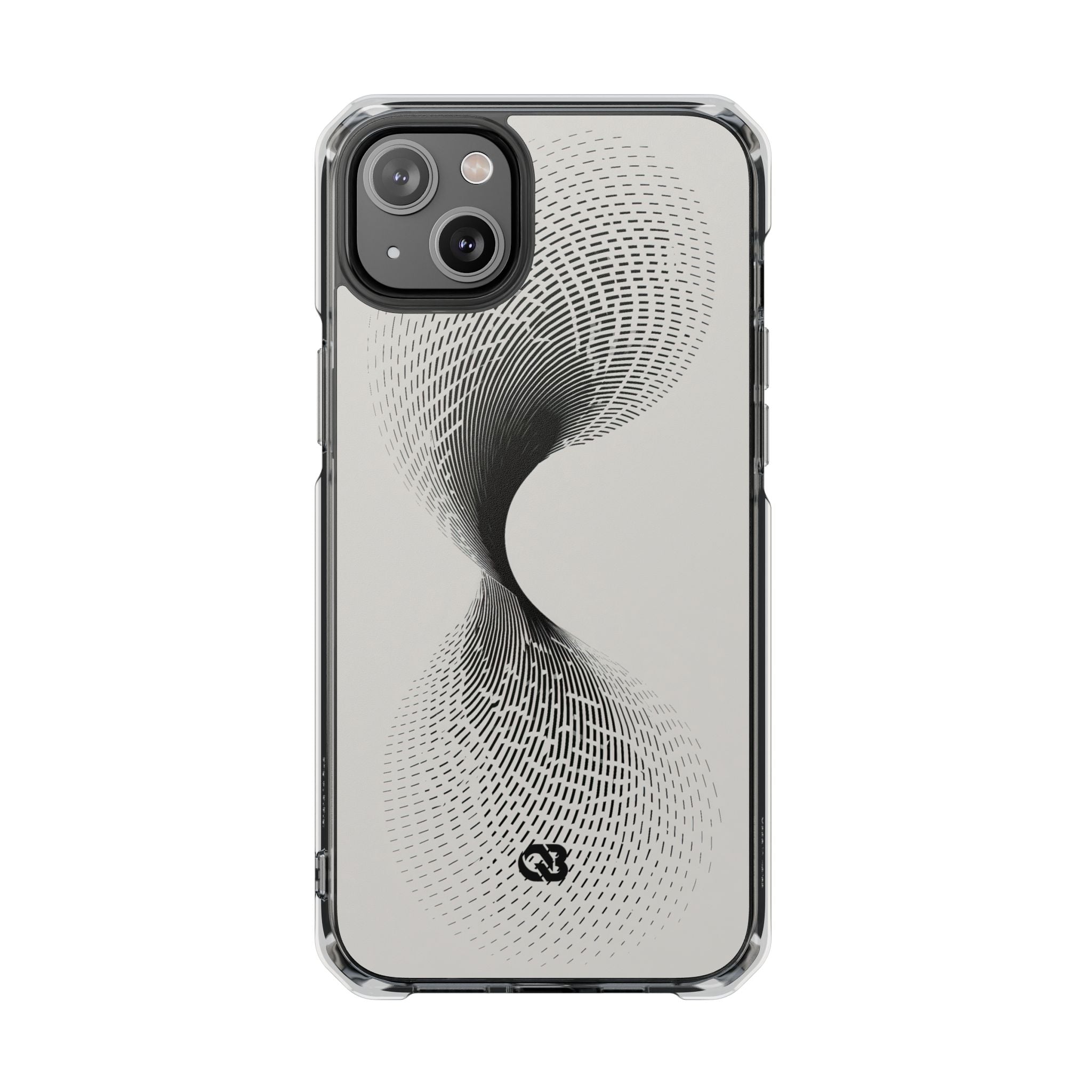 White Impact MagSafe Phone Case for iPhone - Linear Torsion Grid