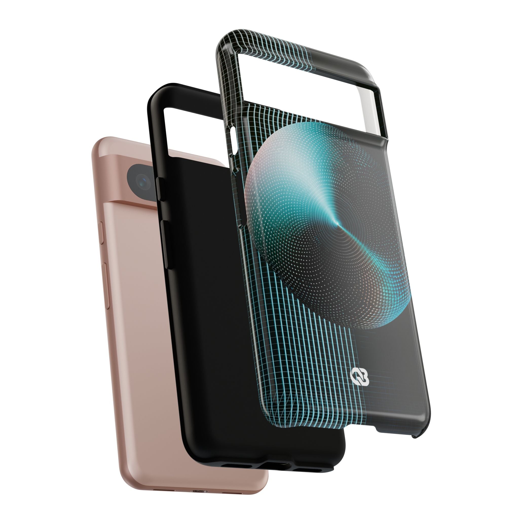 Blue Tough Phone Case for Google Pixel - Cyan Vector Sphere