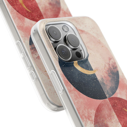 Golden Crescent Circles iPhone 16 Pro Max Cover - Soft