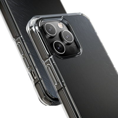 Brushed Obsidian Steel · Clear Impact Magnetic Phone Case for iPhone ·  Black