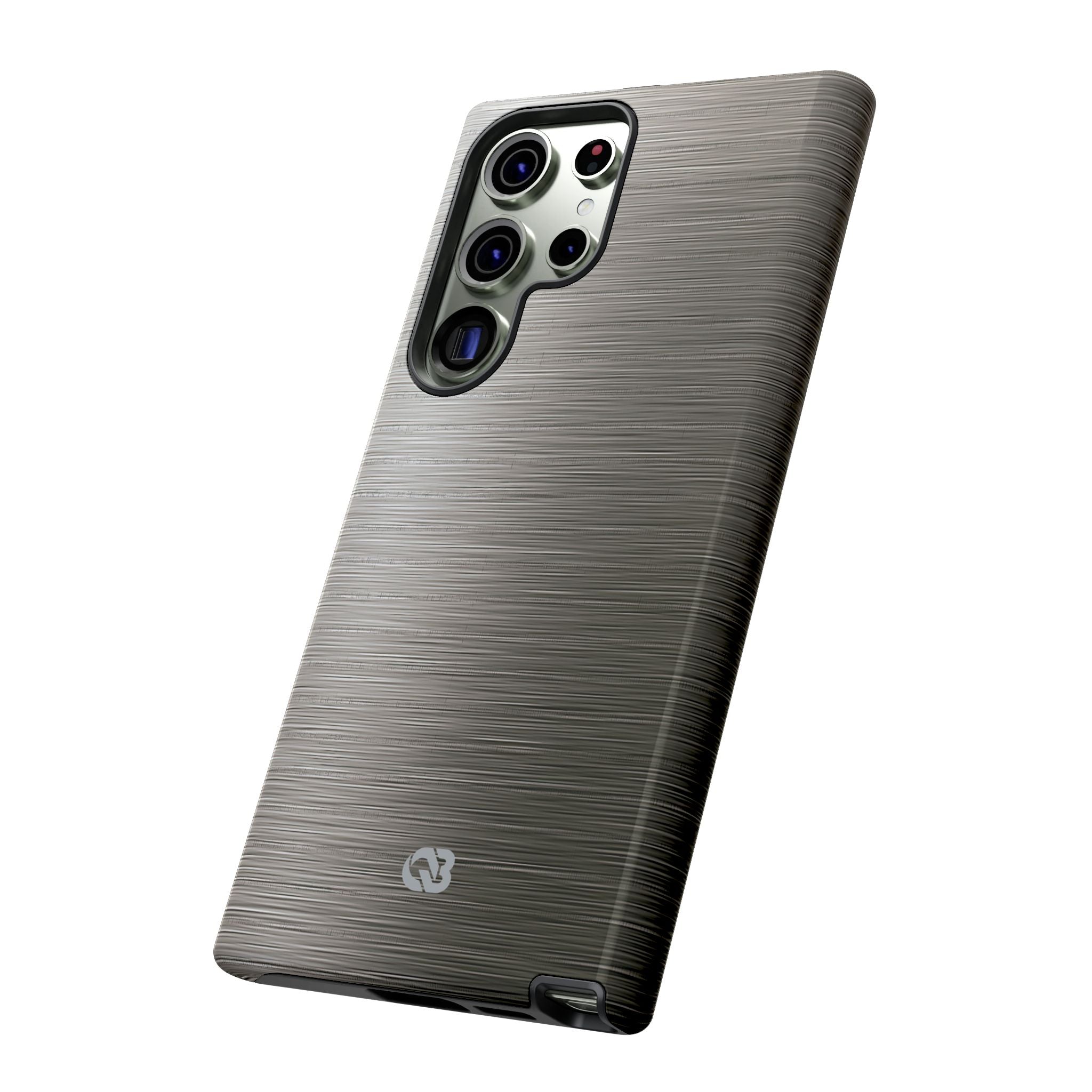 Grey Tough Phone Case for Samsung - Brushed Industrial Steel
