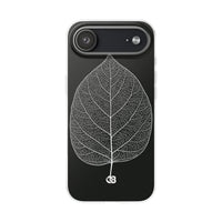 Black Lite Phone Case for iPhone - Bleached Leaf Lattice