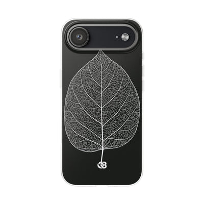 Black Lite Phone Case for iPhone - Bleached Leaf Lattice