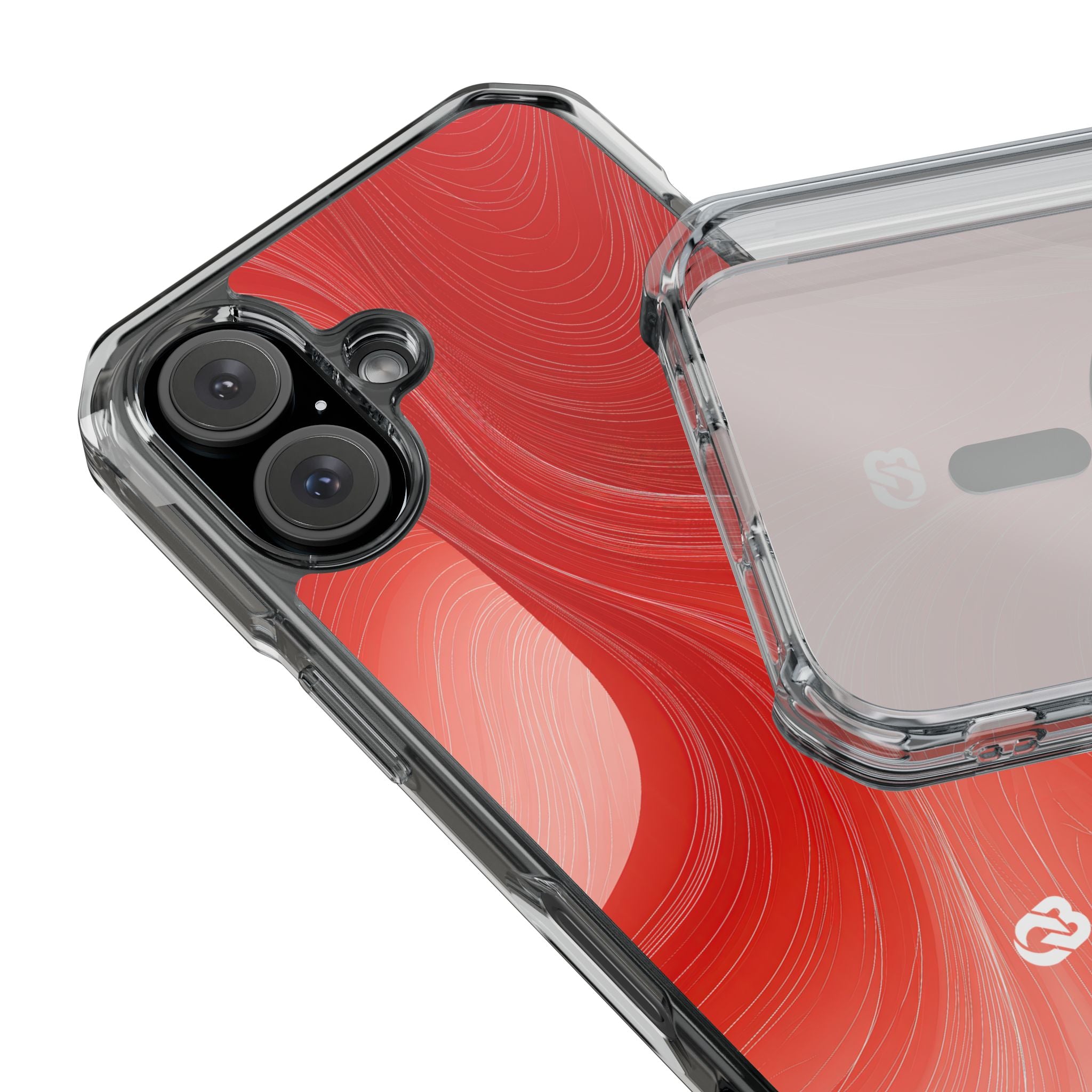 Red Impact MagSafe Phone Case for iPhone - Crimson Silk Strands