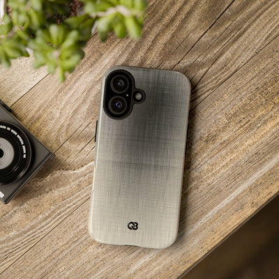 Beige Tough Phone Case for iPhone - Carbon Screen Grid