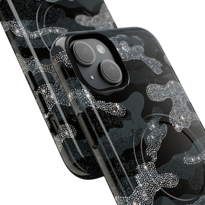 Glitter Shadow Camo · Tough 2.0 Magnetic Phone Case for iPhone · Black