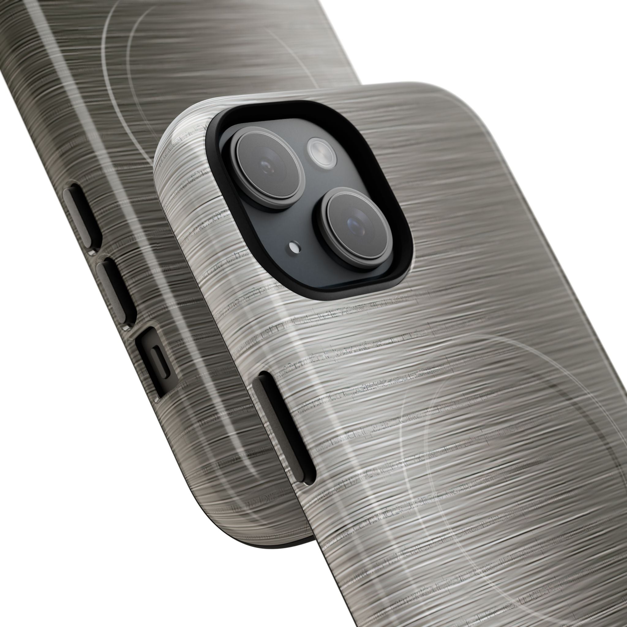 Grey Tough 2.0 Magsafe Phone Case for iPhone - Brushed Industrial Steel