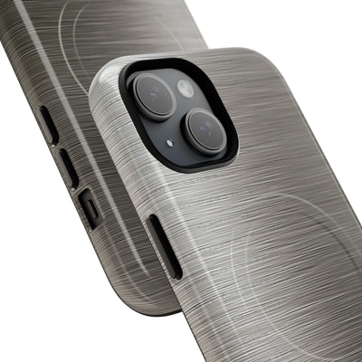 Grey Tough 2.0 Magsafe Phone Case for iPhone - Brushed Industrial Steel