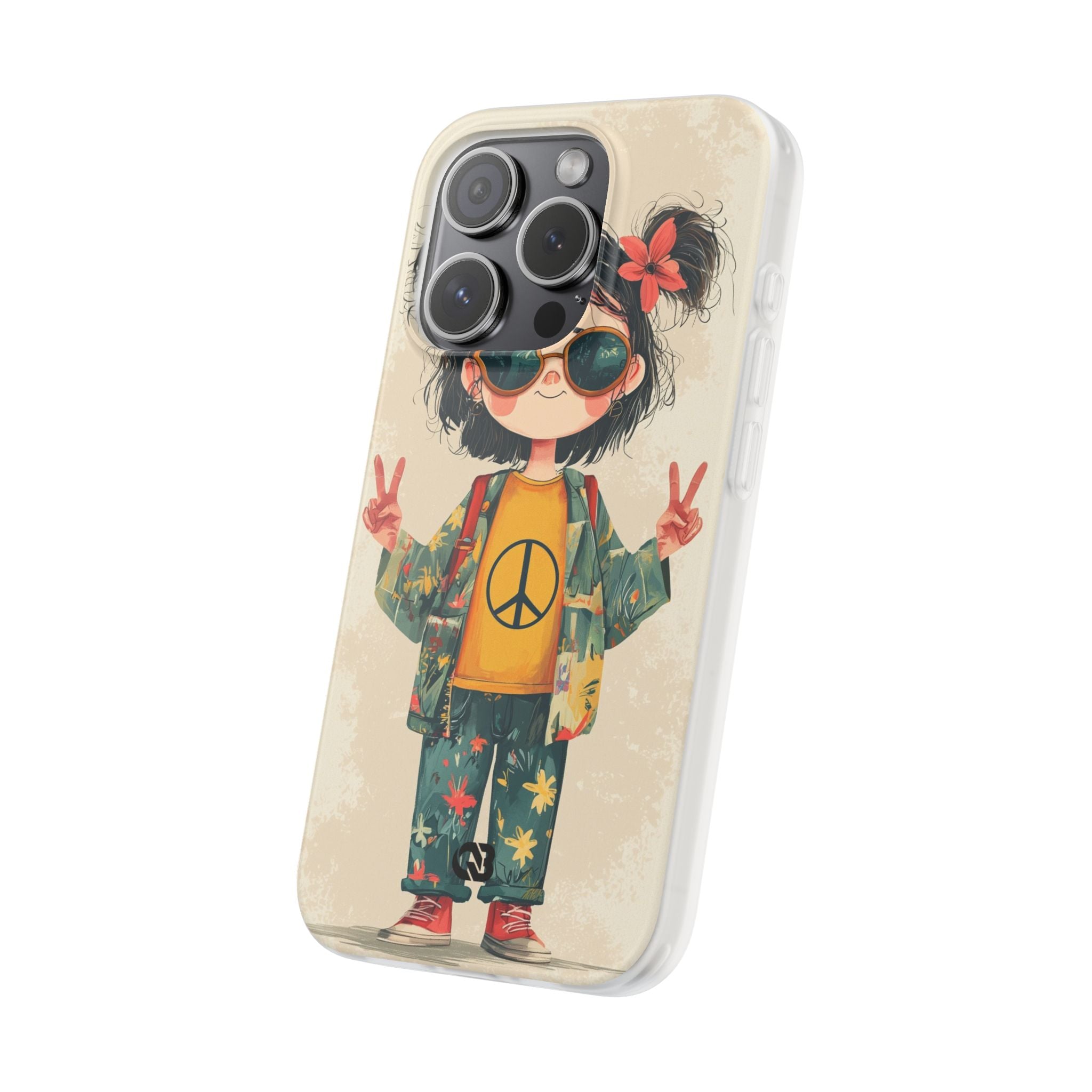 Retro Peace Girl · Soft Phone Case for iPhone