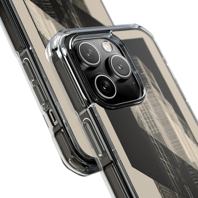 Beige Impact MagSafe Phone Case for iPhone - Monolith Urban Grid