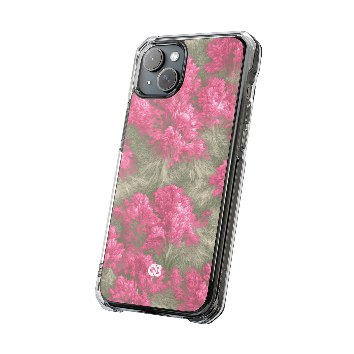 Digital Blossom · Clear Impact Magnetic Phone Case for iPhone · Pink