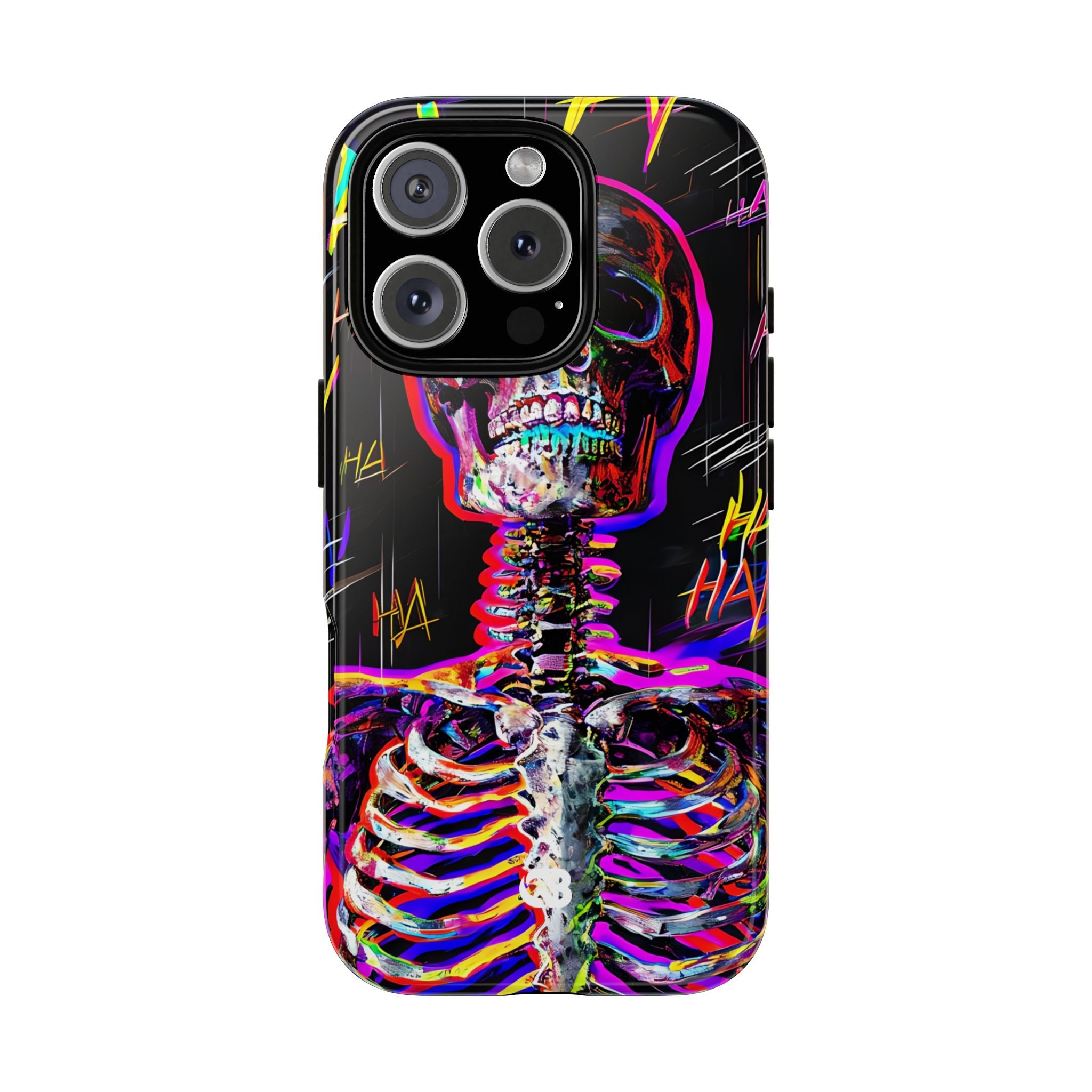 Neon Glitch Skeleton · Tough Handyhülle für iPhone